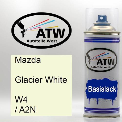 Mazda, Glacier White, W4 / A2N: 400ml Sprühdose, von ATW Autoteile West.